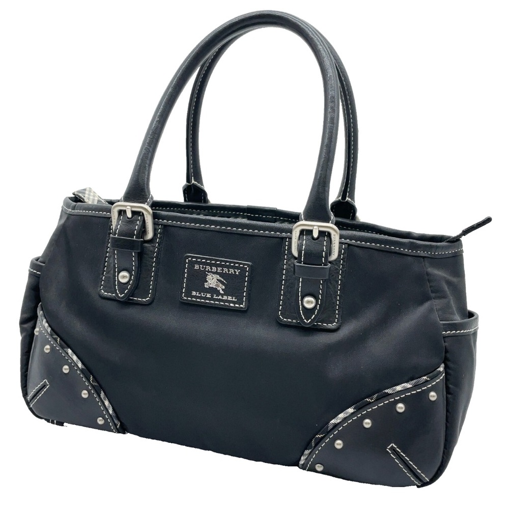 Burberry Blue Label leather and nylon studded satchel